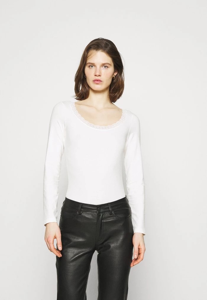 T-Shirt ANNA FIELD Anna Field Long Sleeved Top Blanche Femme | SNU-2149254